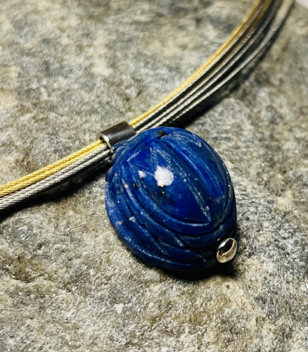 Preview: Skarabäus Anhänger Lapis-Lazuli 925 Silber